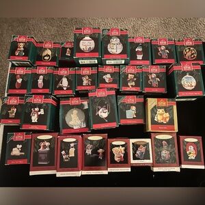 Vintage Hallmark Festive Ornament Lot 1990 - 1994